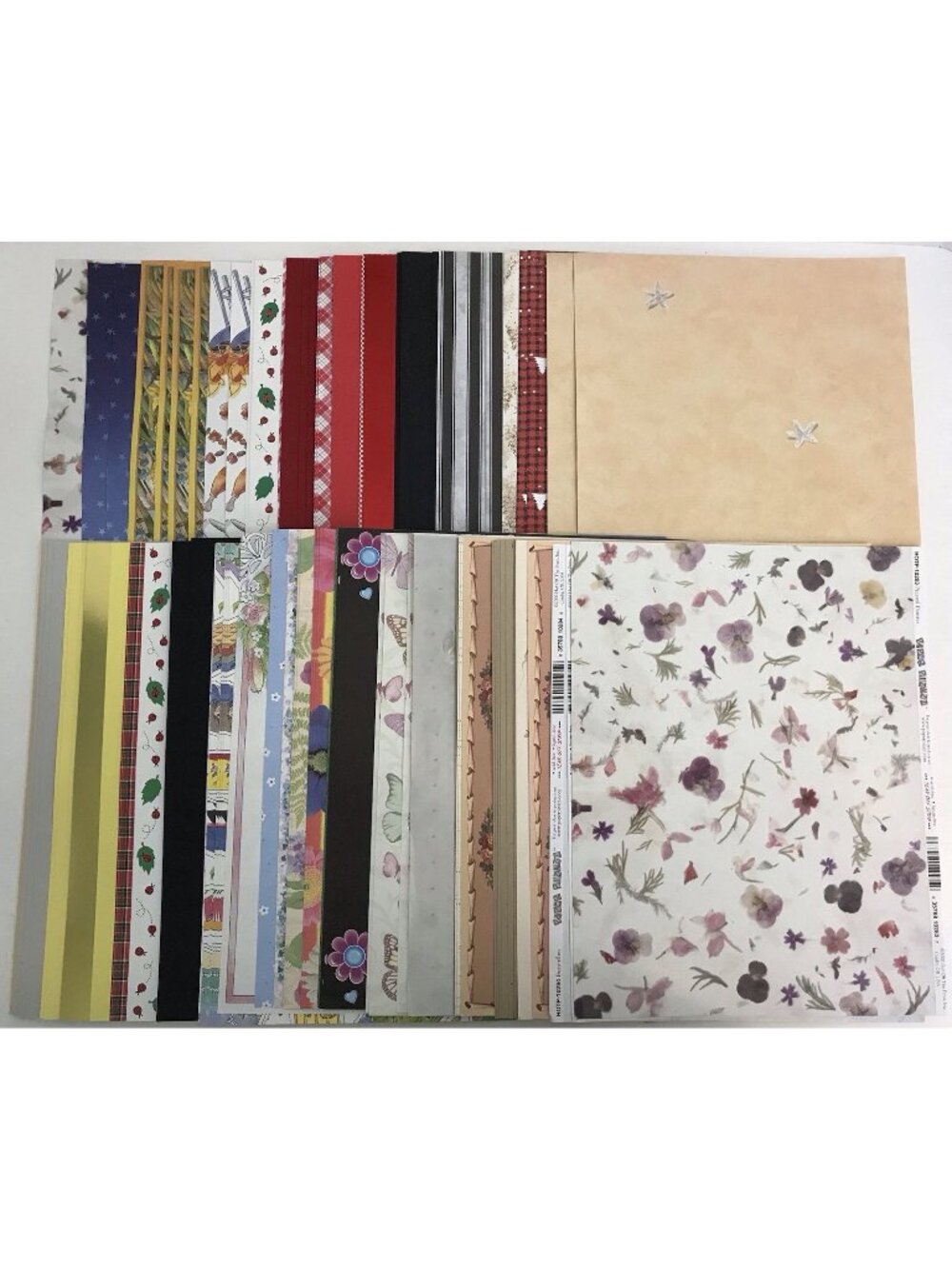 8.5”x11” Scrapbook Paper Lot 100+ Sheets Designs & Solids Variety Of Brands (B)